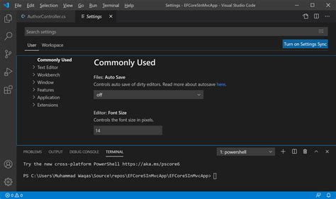 vs code settings github