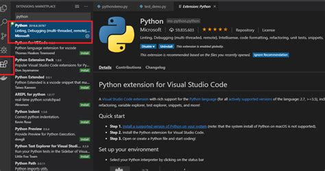 vs code setup python tests