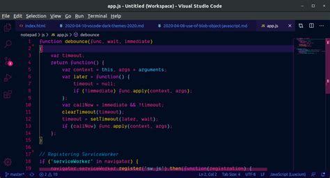vs code themes dark