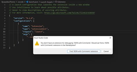vs code you don t have an extension for debugging json with comments