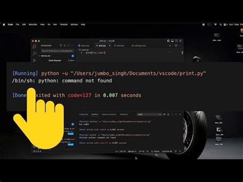 vscode bin sh python command not found mac