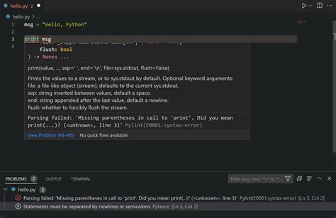 vscode not linting python