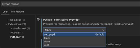vscode python formatter black vs autopep8