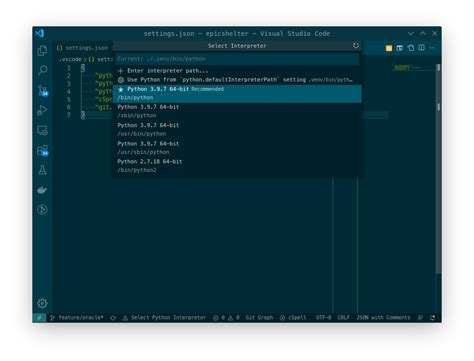 vscode python interpreter not showing venv