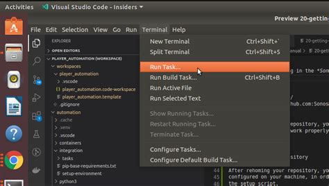 vscode task automation