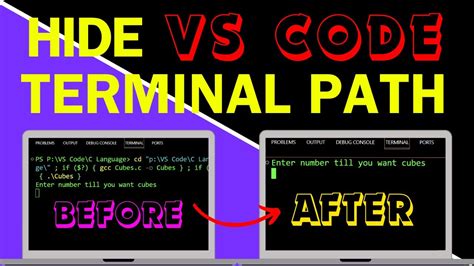 vscode terminal hide file path