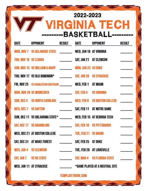 vt basketball schedule 2023