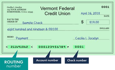 vt federal credit union routing number