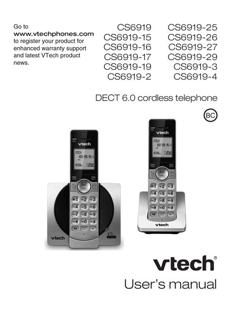 Vtech Cs6829 2 Manual Vtech Cs6929 2 Dect 6 0 Expandable Cordless