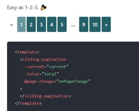 Vue Sliding Pagination
