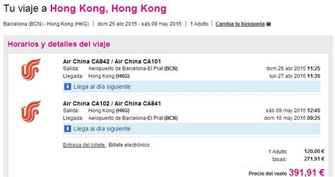 vuelo barcelona hong kong
