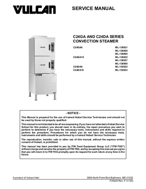 vulcan c24ga10 service manual