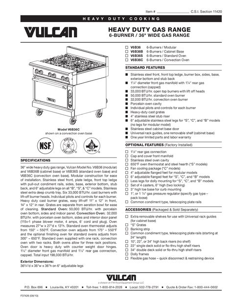 vulcan gas range 30