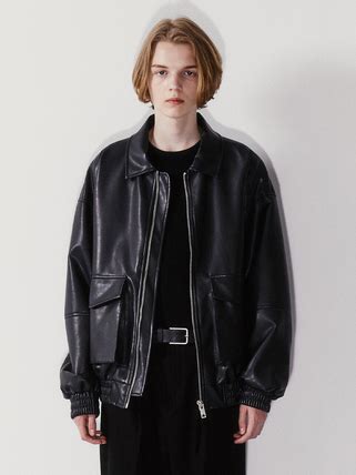 w concept leather jacket