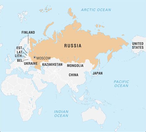 waar ligt rusland op de kaart