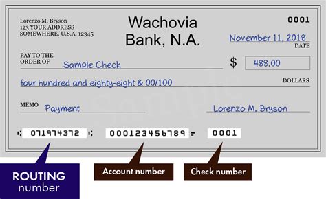 wachovia bank account numbers