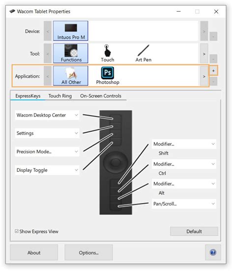 wacom tablet properties app