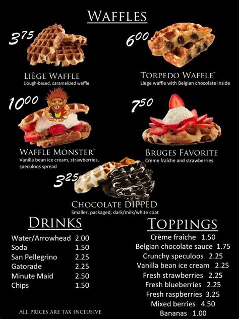 Waffles Description Menu