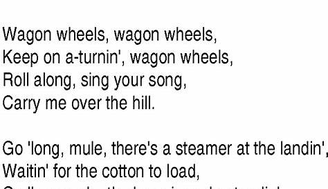 Wagon Wheel Lyrics Poster Downloadable Print Of Made Famous By