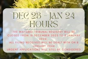 waitangi tribunal opening hours