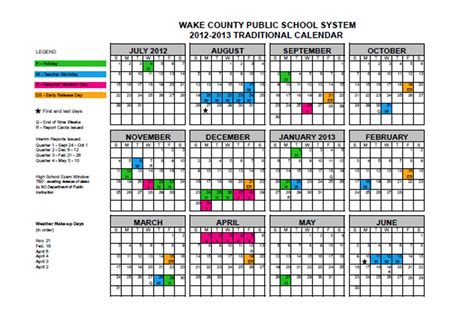 Wake County Traditional Calendar 24-25