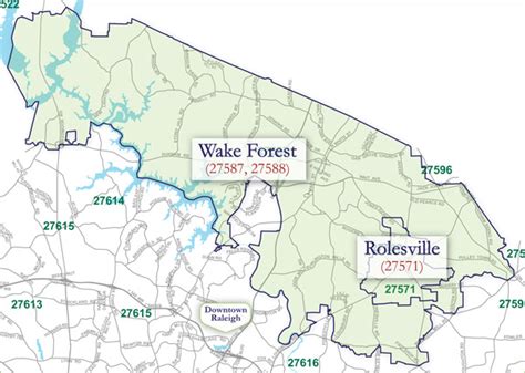 wake forest nc zip code map