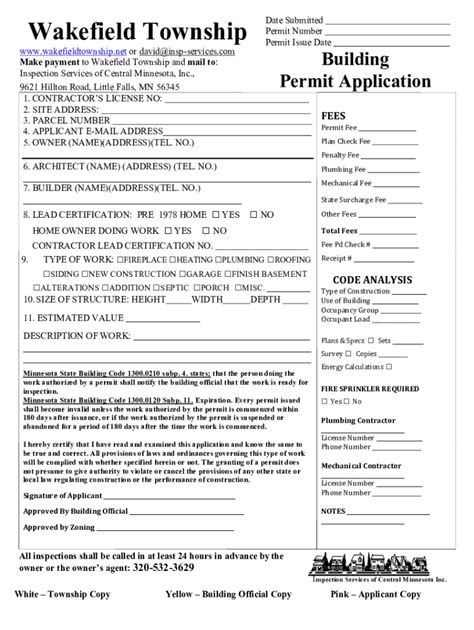 Wakefield Plumbing Permit