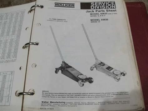 Walker Floor Jack Replacement Parts