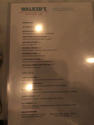 Walkers Jackson Ms Menu