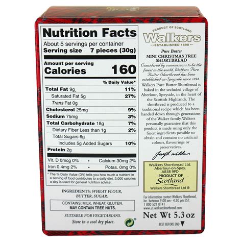 Walkers Nutritional Information