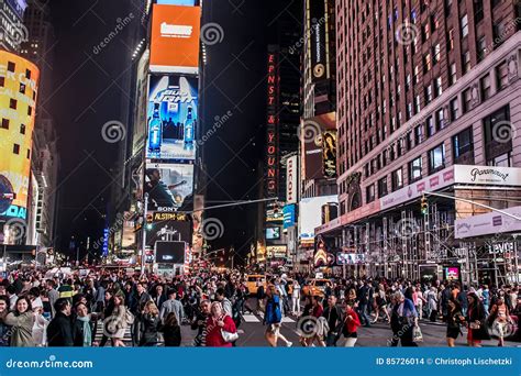 walking around times square at night