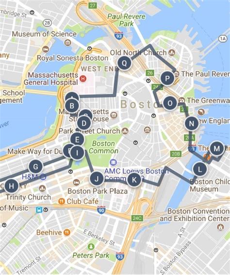 walking map of boston