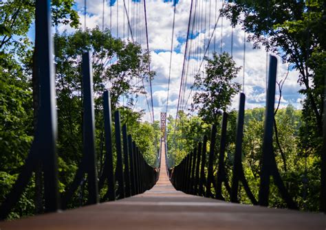walking suspension bridge in michigan