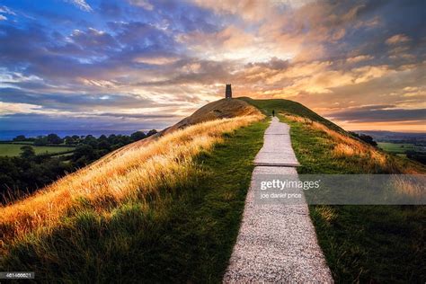 walking up glastonbury tor