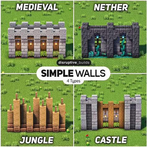 Medieval Wall Minecraft Minecraft medieval Wall design Minecraft