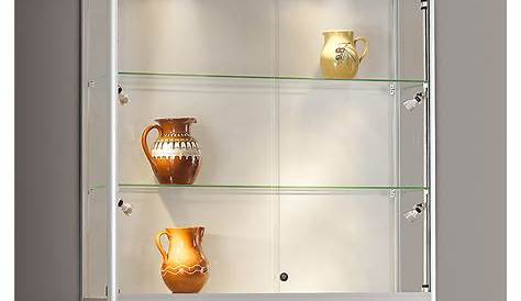Contemporary Display Case Wall Mounted Glass Stainless Steel