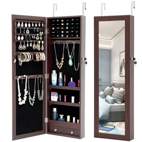 Wall Mount Mirror Jewelry Armoire
