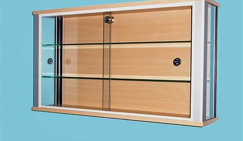 Wall Mounted Display Cabinet With Glass Doors W Tempered Subastral