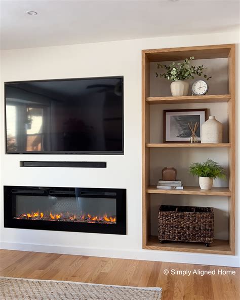 Wall Bookcase With Fireplace