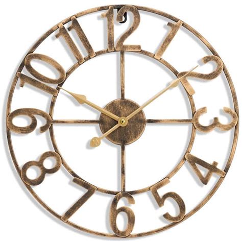 Wall Clock Bronze Metal