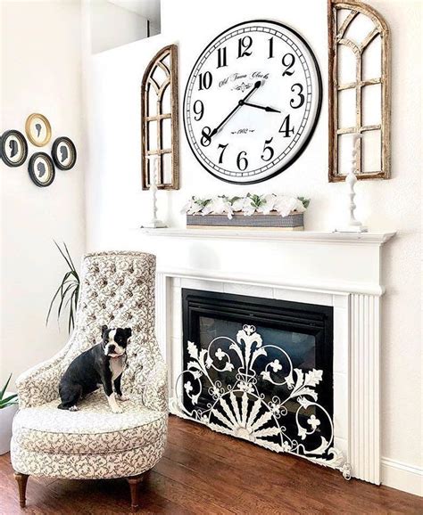 Wall Clock Over Fireplace