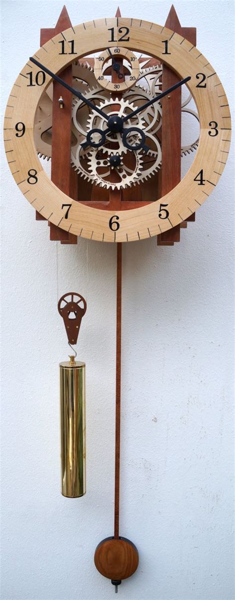 Wall Clock With Mechanical Skeleton Movement