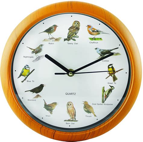 wall clock with singing birds