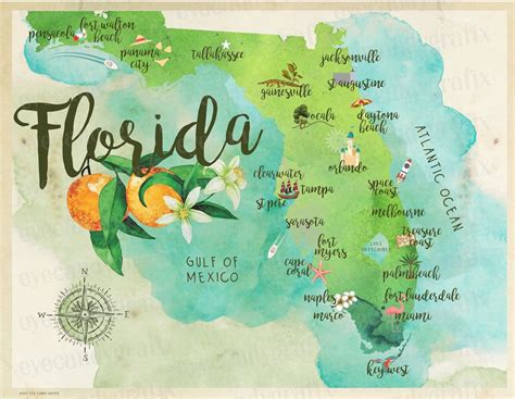Wall Decor Map Of Florida