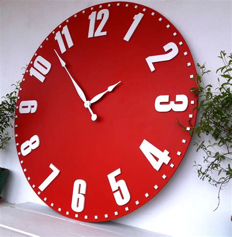 Wall Decor Red Clock