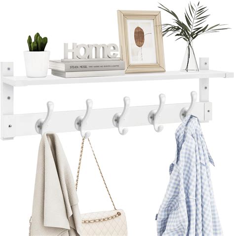 Wall Hooks With Shelf White