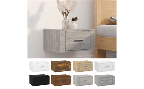 Bacon Wooden Wall Hung Bedside In Oak Ish With 1 Drawer