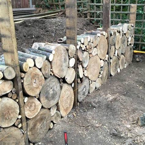 wall made out of logs