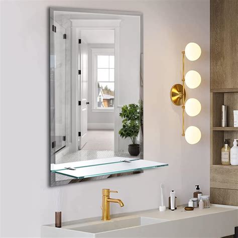 Wall Mount Mirror With Shelf