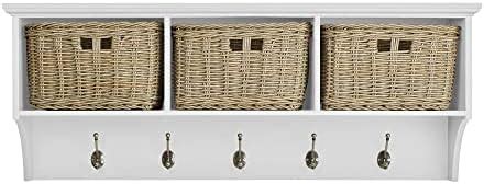Wall Mounted Coat Rack With Baskets